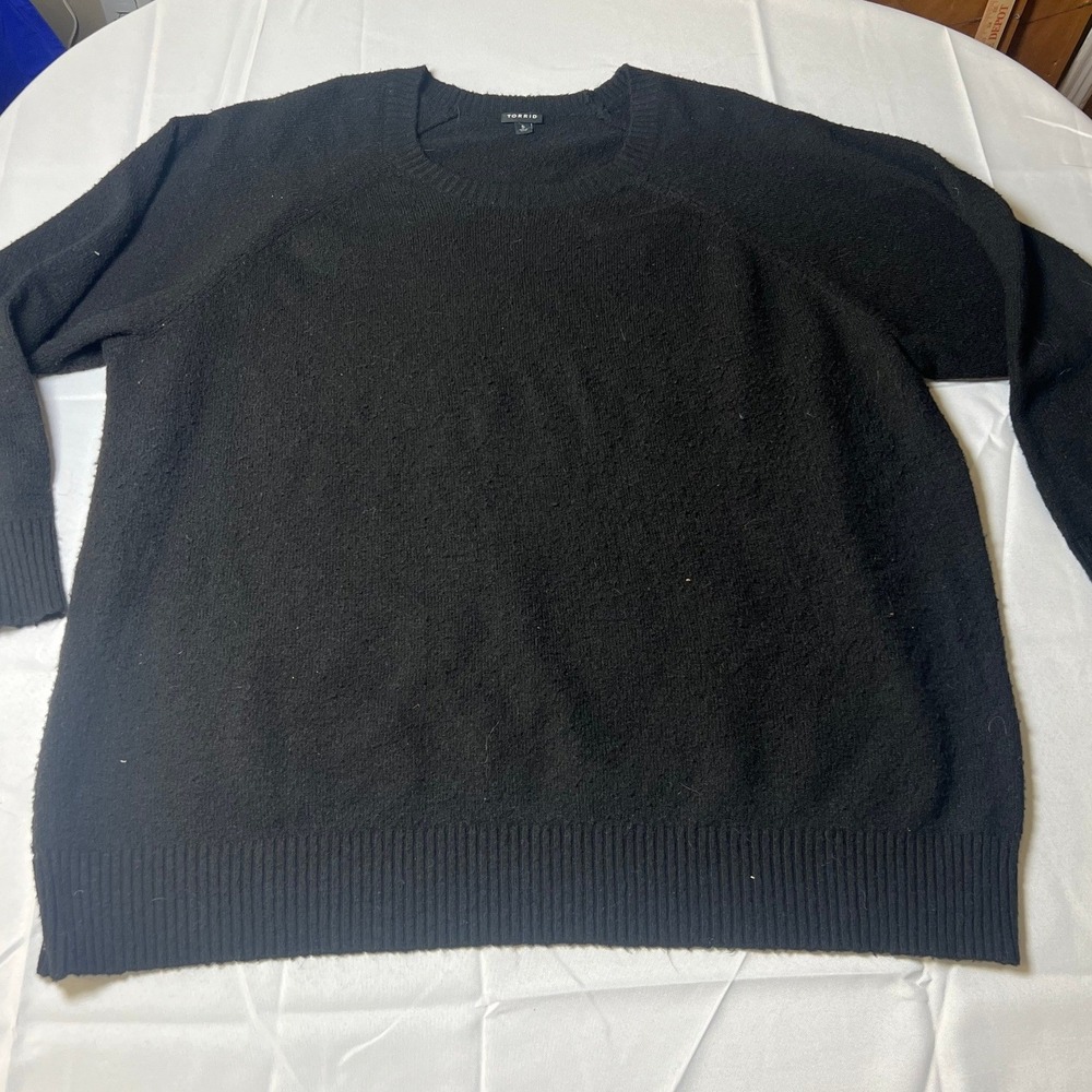 Torrid Black Long Sleeve Crew Neck Knit Sweater Plus Size 5